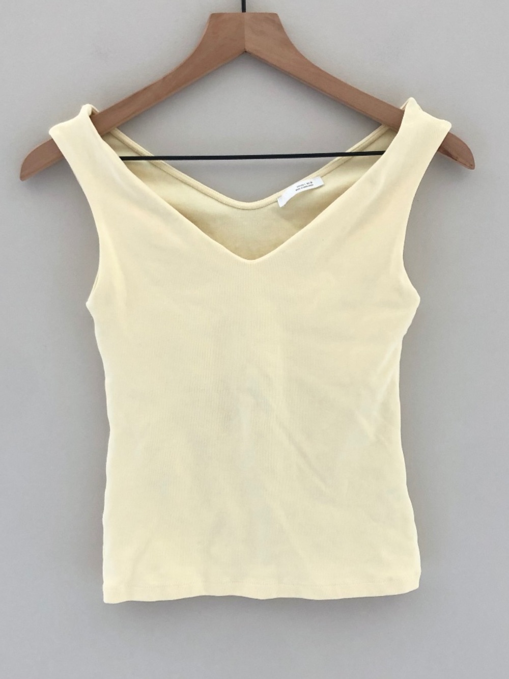 ZARA OFF-THE-SHOULDER T-SHIRT PASTEL YELLOW